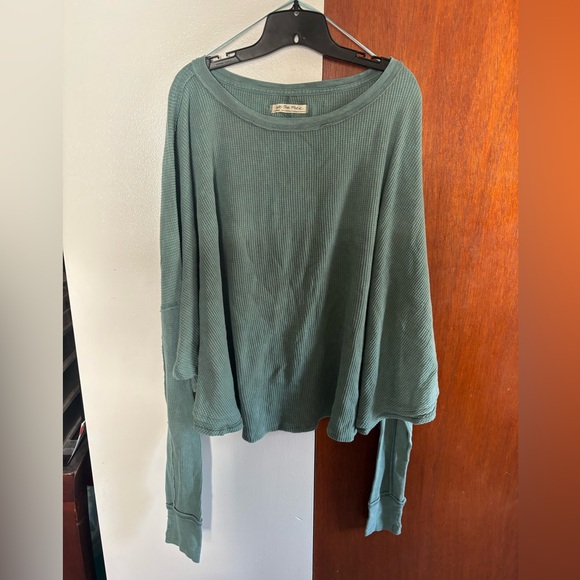 Free People Microphone Drop Thermal in Silver Pine - Picture 2 of 6